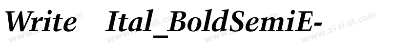 Write Ital_BoldSemiE字体转换